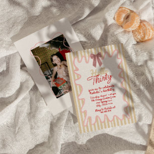 Convites Arco Retro Alô 30 Foto Moderna Aniversário