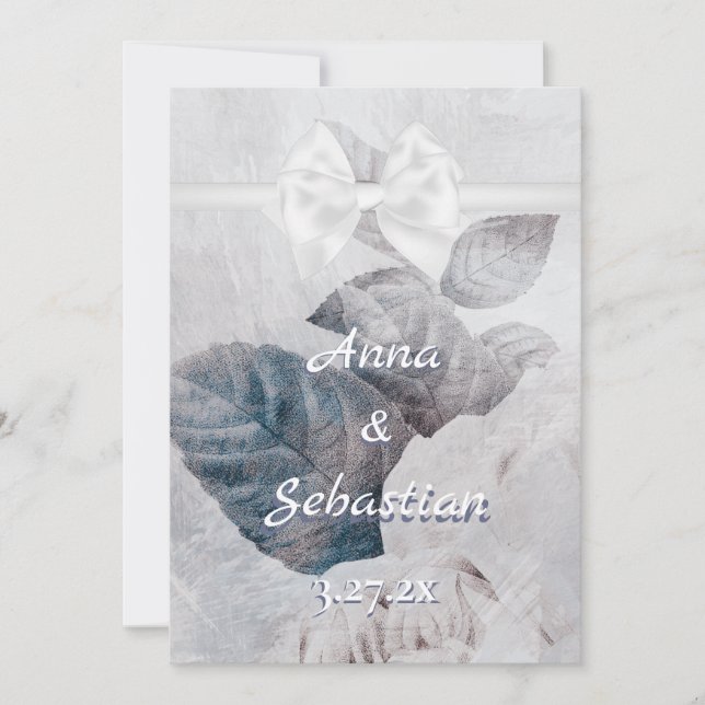 Convites *~ Arco Romance AR26 Flower QR RSVP Casamento (Frente)