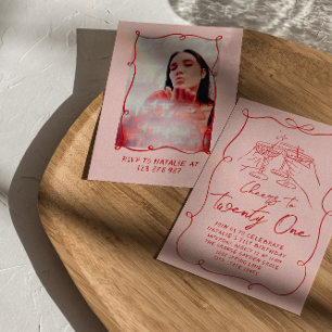 Convites Arco Rosa Alegra A Vinte E Uma Foto Aniversário