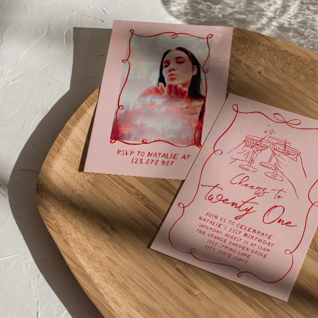 Convites Arco Rosa Alegra A Vinte E Uma Foto Aniversário (Criador carregado)