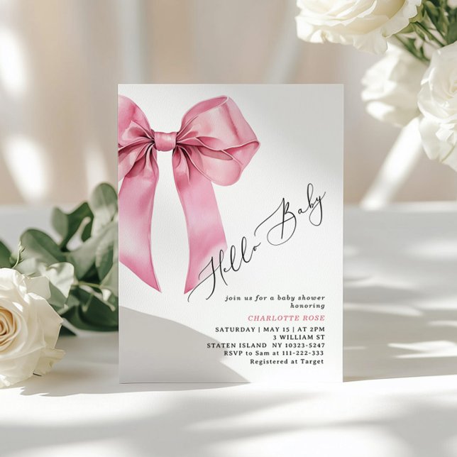 Convites Arco Rosa Alô Chá de fraldas Garota (Criador carregado)