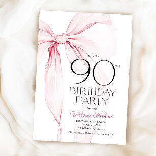 Convites Arco Rosa Aniversário de 90 anos Elegante Feminino