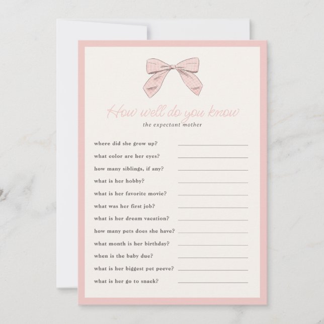 Convites Arco rosa clássico Como você conhece bem o jogo do (Frente)