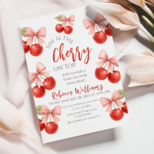 Convites Arco rosa-coquetel - Cereja vermelha no Chá de fra