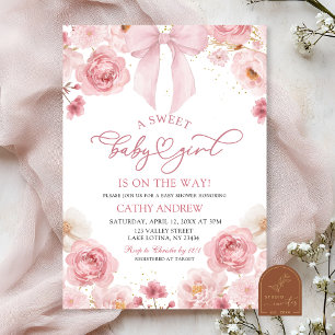 Convites Arco rosa, Coquette Sweet Baby Girl está a caminho