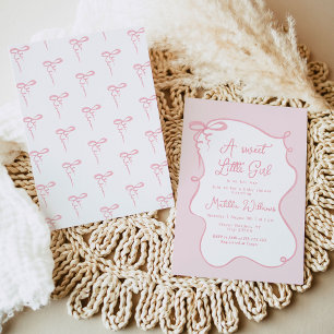 Convites Arco rosa, cor-de-rosa, ondulação, chá de fraldas