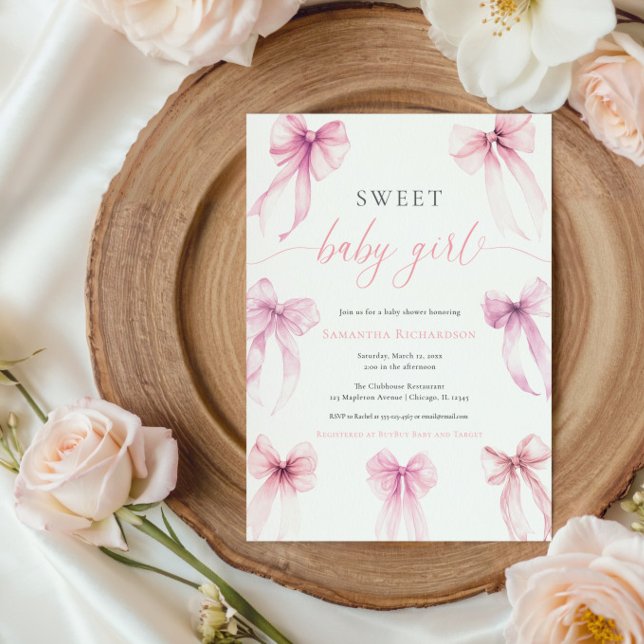 Convites Arco rosa-d-água doce bebê (Criador carregado)