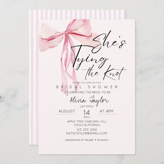 Convites Arco Rosa Dusty Ela é Chá de panela Casando (Frente/Verso)