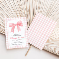 Arco rosa e chá de fraldas de pré-disquete gingham