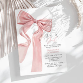 Convites Arco rosa É um Chá de fraldas feminino
