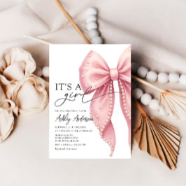 Convites Arco rosa é um Chá de fraldas rosa-menina