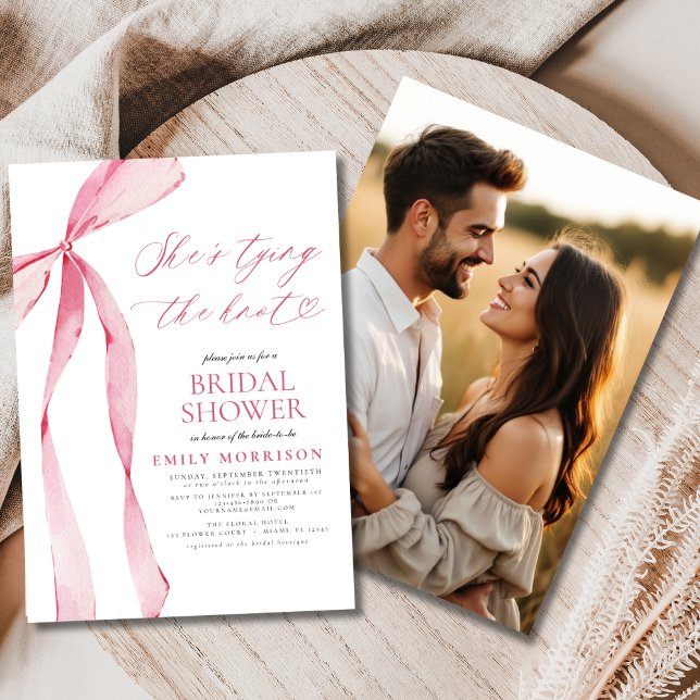 Convites Arco rosa Ela está Casando Chá de panela fotográfi (Criador carregado)