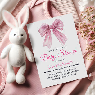 Convites Arco rosa-Elegante Chá-bebê-menina - Moderno e doc