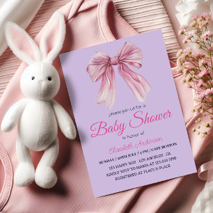 Convites Arco rosa-Elegante Chá-bebê-menina - Moderno e doc