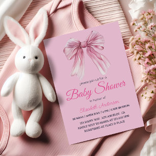 Convites Arco rosa-Elegante Chá-bebê-menina - Moderno e doc
