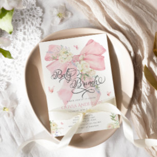 Convites Arco rosa elegante Chá de fraldas Baby Brunch