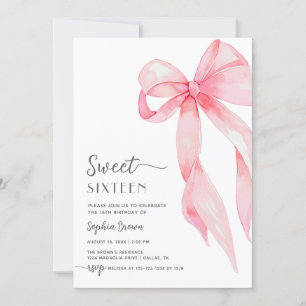 Convites Arco rosa elegante Coquette Doce Dezesseis Anivers