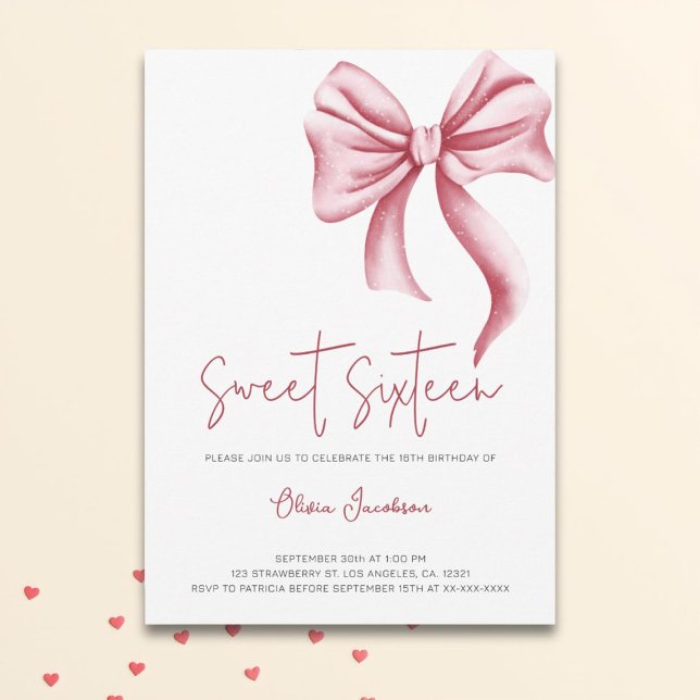 Convites Arco Rosa Elegante Doce 16 Festas de aniversário (Criador carregado)