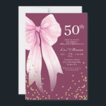 Convites Arco rosa elegante e Festa de aniversário 50 Doura<br><div class="desc">Convite de aniversário roxo e Dourado 50º Os seus convidados saberão que esta será uma festa divertida apenas olhando para este convite! Esta design apresenta tipografia divertida,  um fundo roxo e muito confete de ouro!</div>