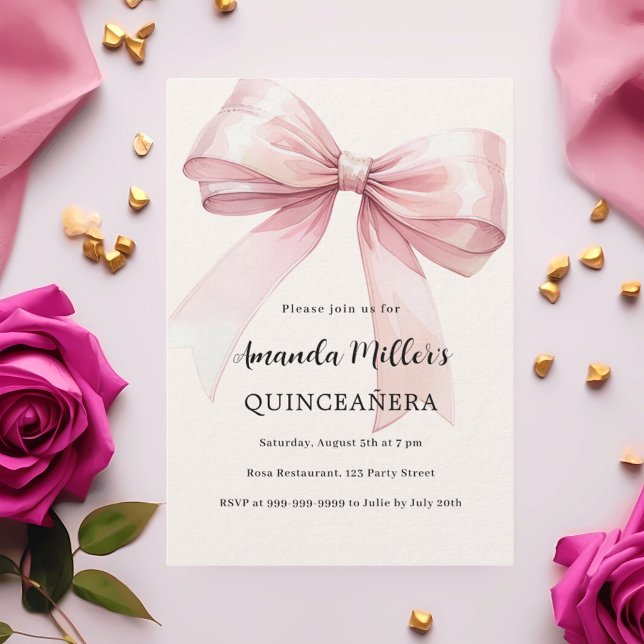 Convites Arco rosa elegante Quinceanera luxo (Criador carregado)