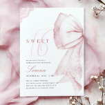 Convites Arco Rosa Esbranquiçado Doce 16 Aniversário<br><div class="desc">Apresentando o doce convite de aniversário 16 do Arco rosa pincelado Este convite elegante apresenta um charmoso arco rosa pincelado e fita de renda rústica.</div>