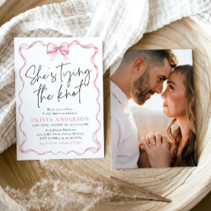 Convites Arco Rosa Esmagado Ela é Chá de panela Casando