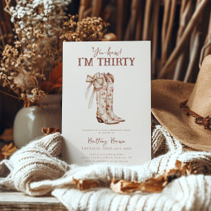 Convites Arco Rosa Floral Cowboy Boots Western aniversário 