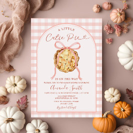 Convites Arco Rosa Gingham Fall Chá de fraldas Pie Pie