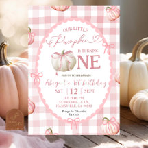 Arco Rosa Gingham Pumpkin primeiro aniversario
