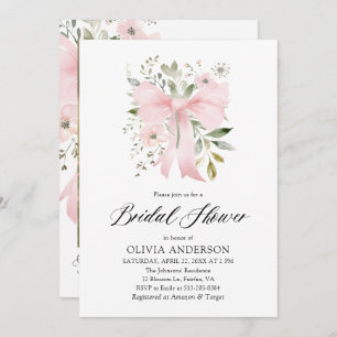 Convites Arco rosa moderno Amor Floral em Chá de panela Blo