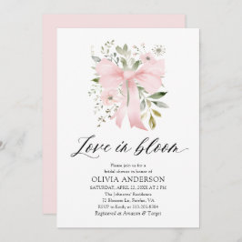 Convites Arco rosa moderno Amor Floral em Chá de panela Blo