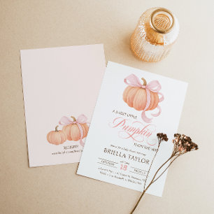 Convites Arco rosa Pequeno Chá de fraldas Elegante de Abóbo