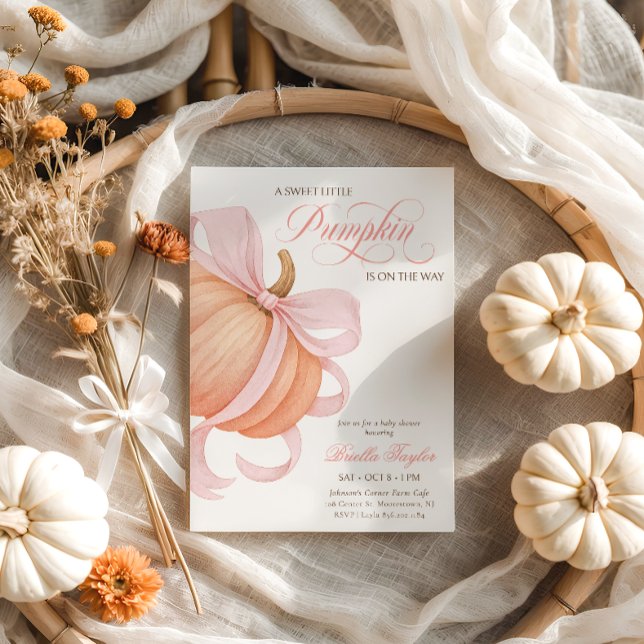 Convites Arco rosa Pequeno Chá de fraldas Elegante de Abóbo (Criador carregado)