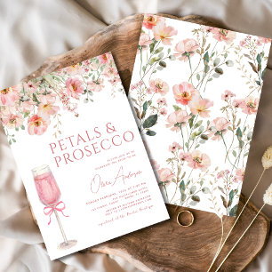 Convites Arco rosa Petais e Chá de panela de pincel Prosecc