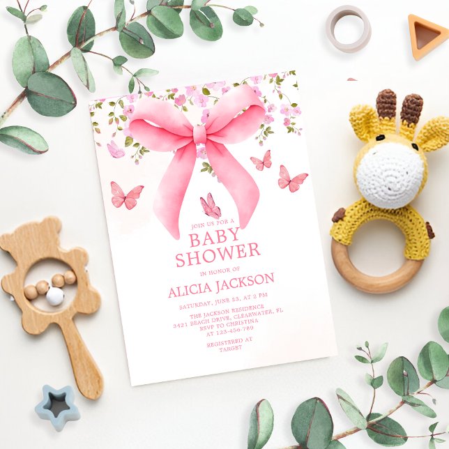 Convites Arco Rosa Pintado, Borboletas Flóridas Coquerias B (Criador carregado)