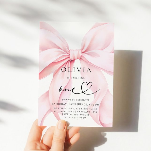 Convites Arco Rosa Primeiro Aniversário (Criador carregado)