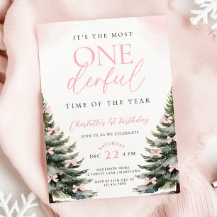 Convites Arco rosa primeiro aniversario da Onerderland Girl