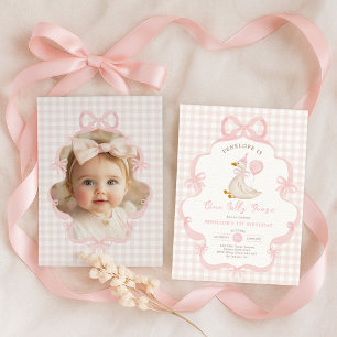 Convites Arco Rosa Um Ganso Bobo Menina Aniversário Foto