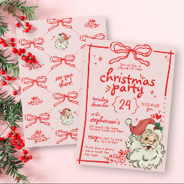 Convites Arco Rosa Vermelho Retraçado à Mão Papais noeis Vi