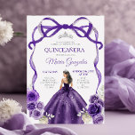Convites Arco Roxo Escuro Princesa Silver Crown Quinceañera<br><div class="desc">EDITABLE Dark Purple Arco Princesa Silver Crown Quinceañera Convite Princesa Púrpura Elegante Princesa Floral Dresses Quinceañera 15 Girl Aniversário Convide Silver Crown Mis Quince Anos 15 Festa de aniversário</div>