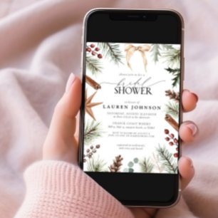 Convites Arco Russo de inverno Chá de panela de Berry Everg