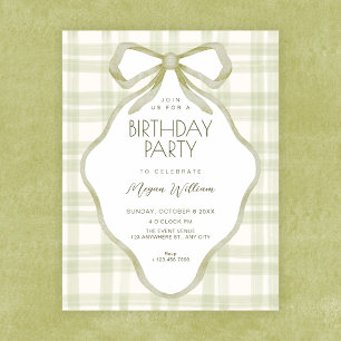 Convites Arco verde suave pastel aniversário