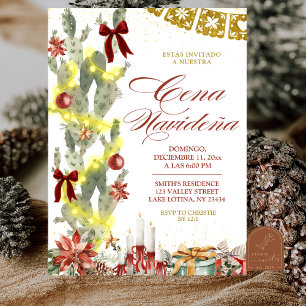 Convites Arco Vermelho Cactus Espanhol Natal Cena de Natal