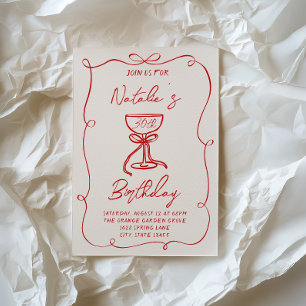 Convites Arco Vermelho Desenhado Mão 30 Martini 50º anivers