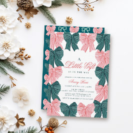 Convites Arco vermelho e verde/Chá de fraldas de coquete de