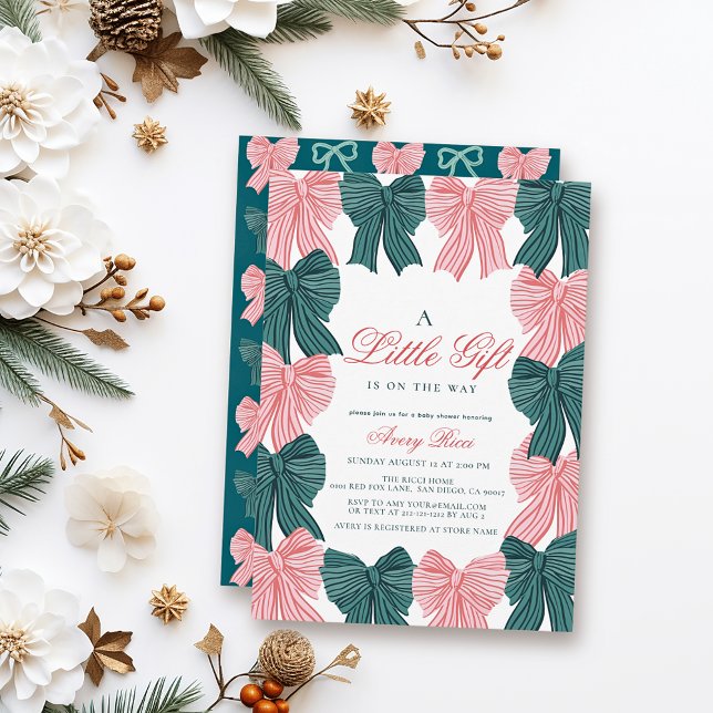 Convites Arco vermelho e verde/Chá de fraldas de coquete de (Criador carregado)