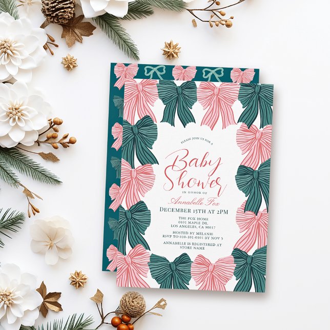 Convites Arco Vermelho e Verde/Chá de fraldas de Coquetes d (Criador carregado)