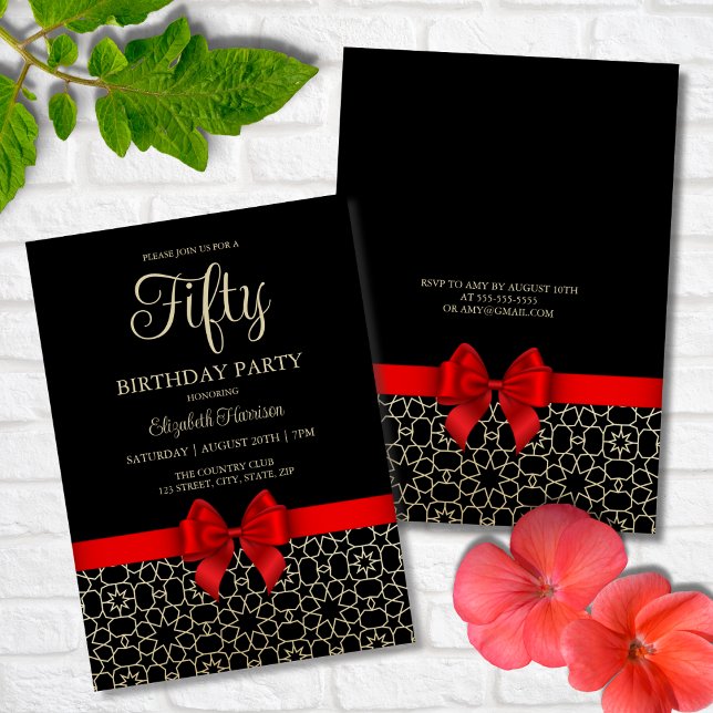 Convites Arco Vermelho Geométrico 50º Aniversário do Egito  (Criador carregado)