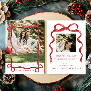 Convites Arco Vermelho Moderno Feliz Foto de Natal