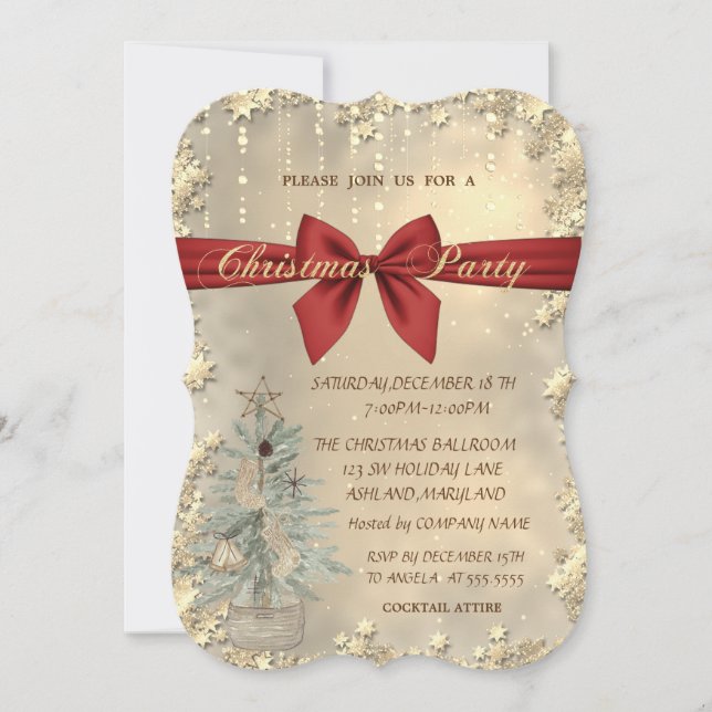 Convites Arco Vermelho Natal,Árvore de Pinheiros Aquarela,E (Frente)